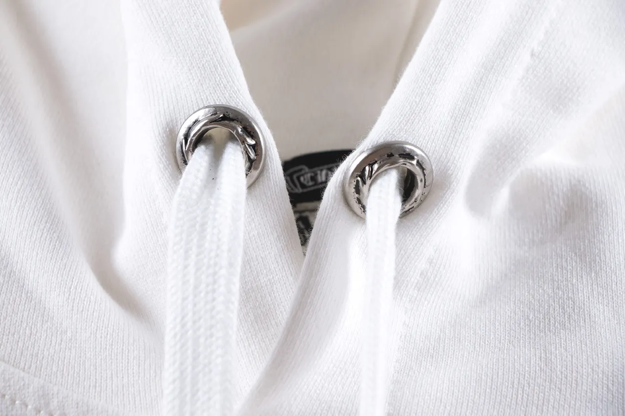 P270 Chrome Hearts Chrome Hearts Slogan Logo Hooded Sweatshirt Size: S M L XL Color: Black, White
